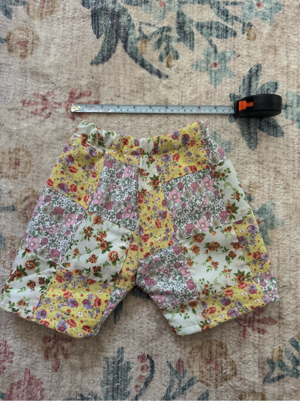Handmade Quilt shorts Patchwork Floral Baby/Toddler Shorts - Yellow, Pink, Green